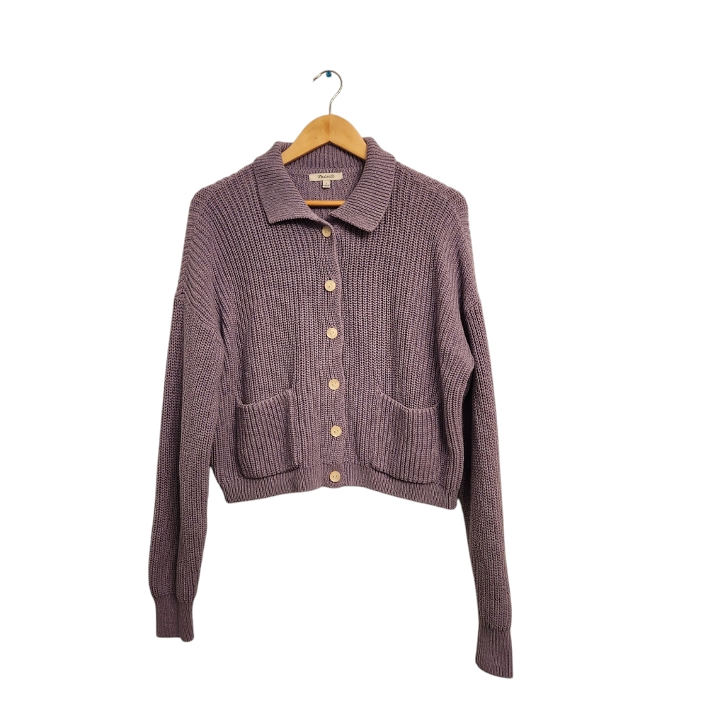 Madewell ribbed polo cardigan sweater button up spring 2023